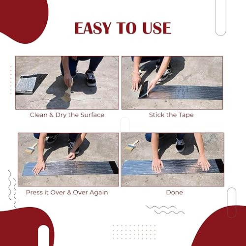 Image of Robustt Aluminium-Coated Flex Tape - 10 CM x 2.5 M � Super Strong Waterproof Solution for Water Leakages, Premium Sealing & Repairs (Pack of 5)