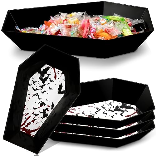 Dandat SES-DANDAT-654 4 Pcs Halloween Candy Bowl Plastic Serving Tray cover