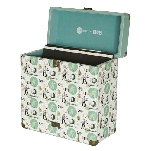 Arkrocket x Elvis Vintage Vinyl Record Storage and Carrying Case, Fits All Standard Records...