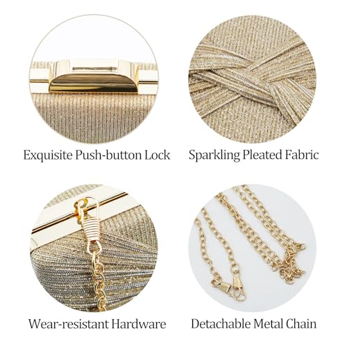 Image of Clutch Purse for Women, Evening Bag with Removable Chain Strap Elegant Handbag for Wedding /Prom /Cocktail /Party