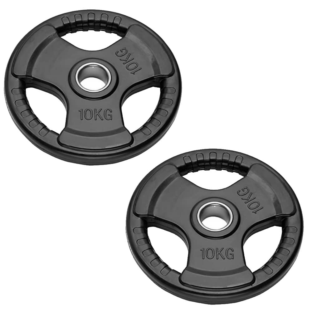 Paar Olympische Hantelscheiben für Langhanteln und Hanteln | Bumper Plates Bohrung 50 mm gummierte Gewichtsscheiben von 2,5 kg bis 20 kg