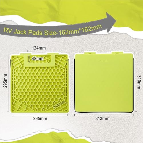 LTWHOME RV Große Stabilisator Stützplatten mit Griff, verhindert das Versinken von Wagenhebern Schwerlast 31.5 * 30.5cm (4 Stück)