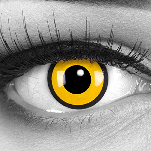 Lentillas de color amarillo negro Black Yellow con borde negro 1 par. Para Halloween Carnaval,...