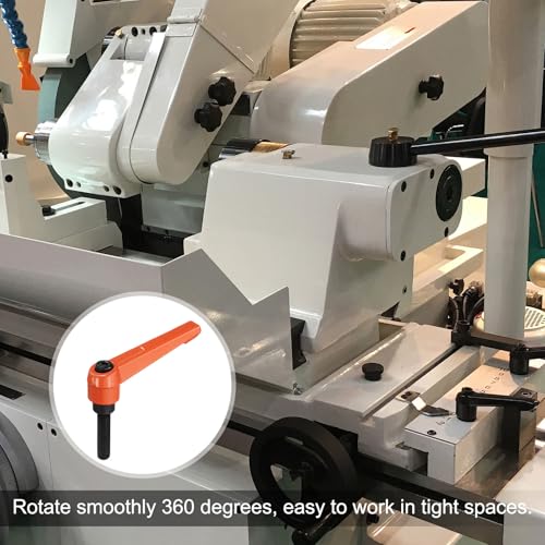 Image of uxcell 8pcs Lever Adjustable Handles M8 x 30mm Metric Male Thread, Level Clamping Handle Hand Stud Knobs Rotating Screw Handles Bolts with Locking Lever, Orange