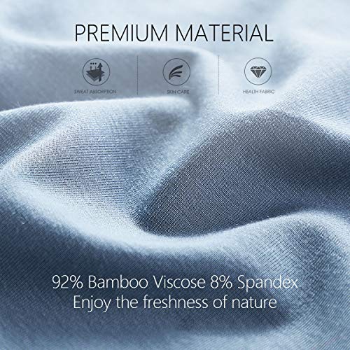 Men's Underwear Bamboo Viscose Long Section Mens Boxer Briefs Soft Comfortable(4 Pack)(M) #TOP3