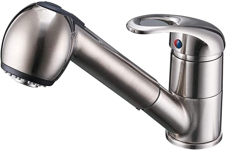 Robinet d'eau mixte pour évier de cuisine avec douchette télescopique extractible 1/2
