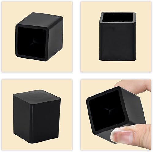 Miniatura 4 de Flyshop 8 tapas para patas de sillas de patio, de PVC, protectores de suelo cuadrados para patas de silla, fundas cuadradas para muebles, 34