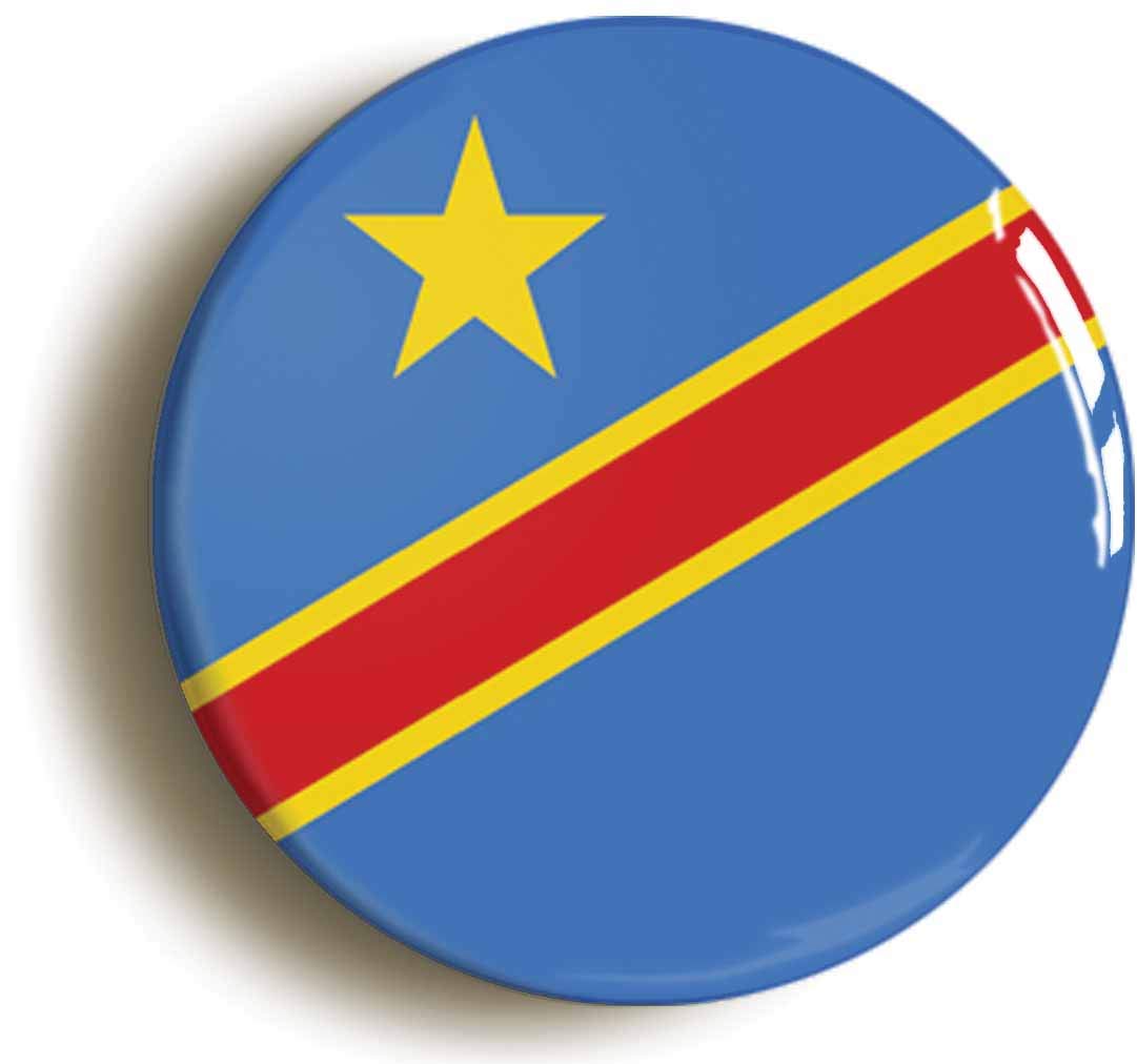 Democratic Republic of Congo National Flag Fridge Magnet (Circular 2inch / 50mm Diameter)