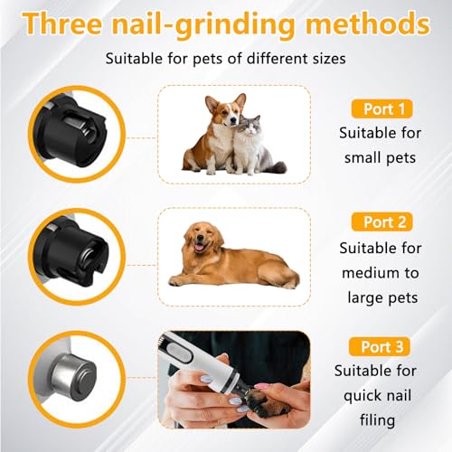 Moulin à ongles pour chien rechargeable 2000 mAh avec têtes interchangeables pour chat - 3
