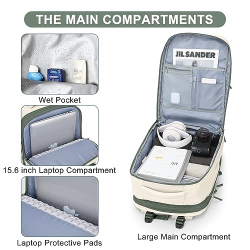 Image of coofay Expandable Travel Backpack For Women Men Airline Approved Personal Item Backpack For Airlines Carry On Backpack Flight Approved Waterproof Backpack For Traveling On Airplane Travel Bag
