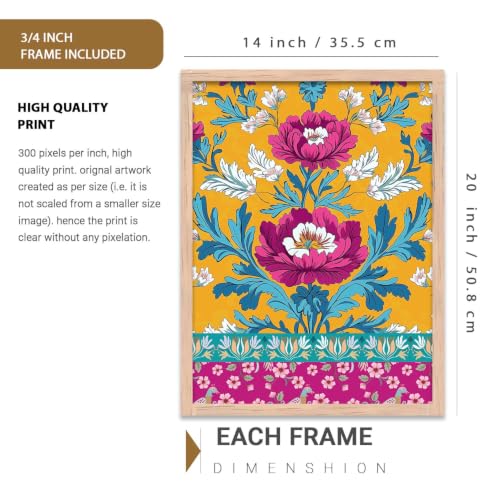 Image of kotart Madhubani Wall Decoration | Madhubani Art Painting With Frame For Living Room Bed Room Hotel Wall Decor Digital Reprint Set of 3 (14x20 Inch)