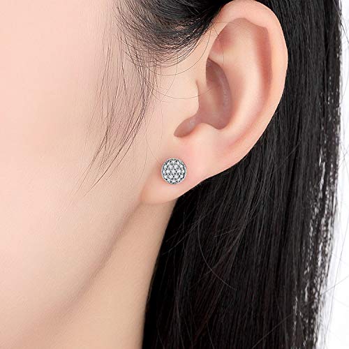 Petites boucles d'oreilles transparentes en argent pour mariée moderne - 3