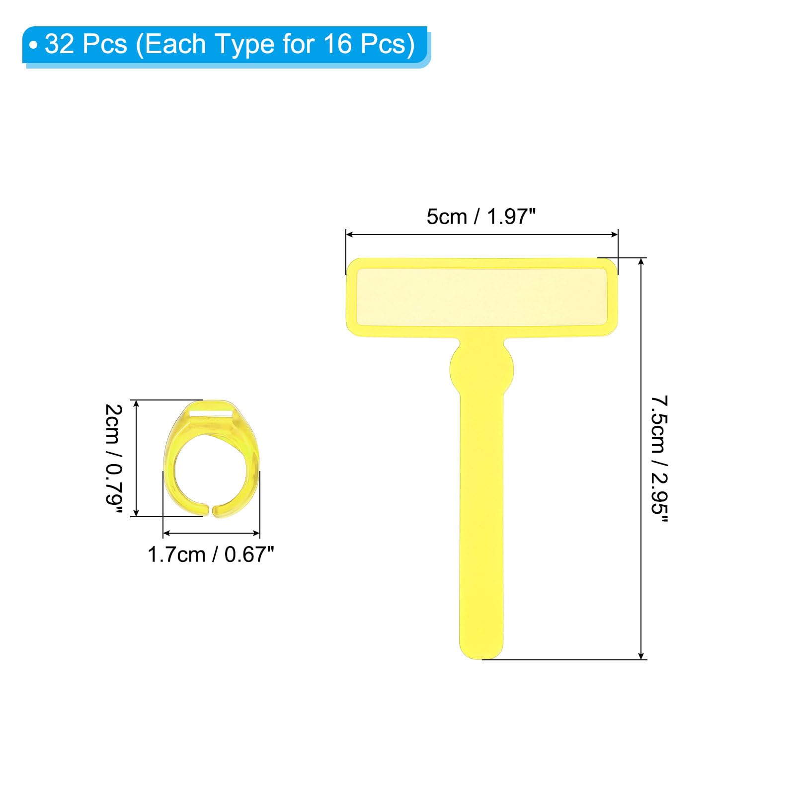 PATIKIL 16Pcs Guided Reading Strips Colorful Text Overlays Reading Bookmark with Finger Rings for Children Classroom Teacher Yellow - Image 2