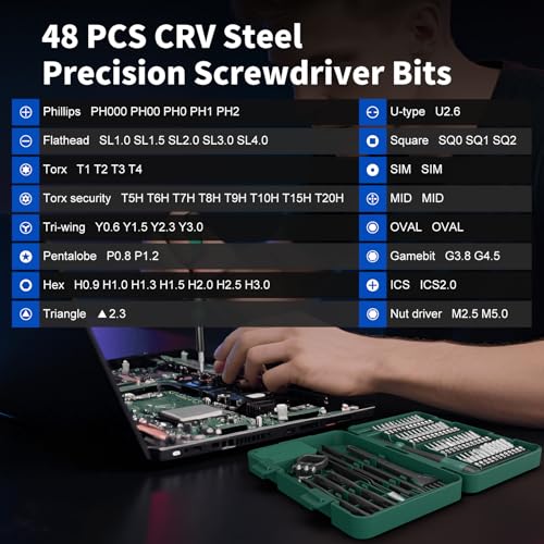 Image of STREBITO 64PCS Mini Precision Screwdriver Set with Torx, Triwing, Pentalobe Star, Electronic Repair Tool Kit for Computer, PC, Laptop, Macbook, Phone, PS4 PS5, XBOX, Switch, Eyeglasses, Ring Doorbell