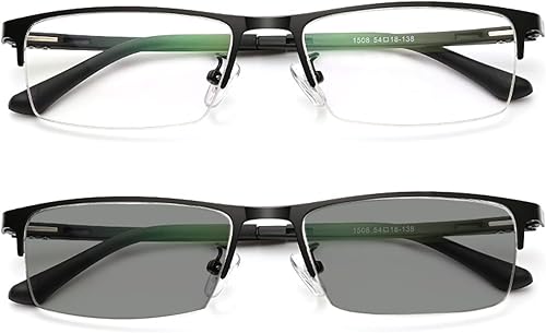 COTIAGafas de lectura Fotocromáticas Turn Gray 2021 Hombres Metal Medio marco Presbicia Gafas