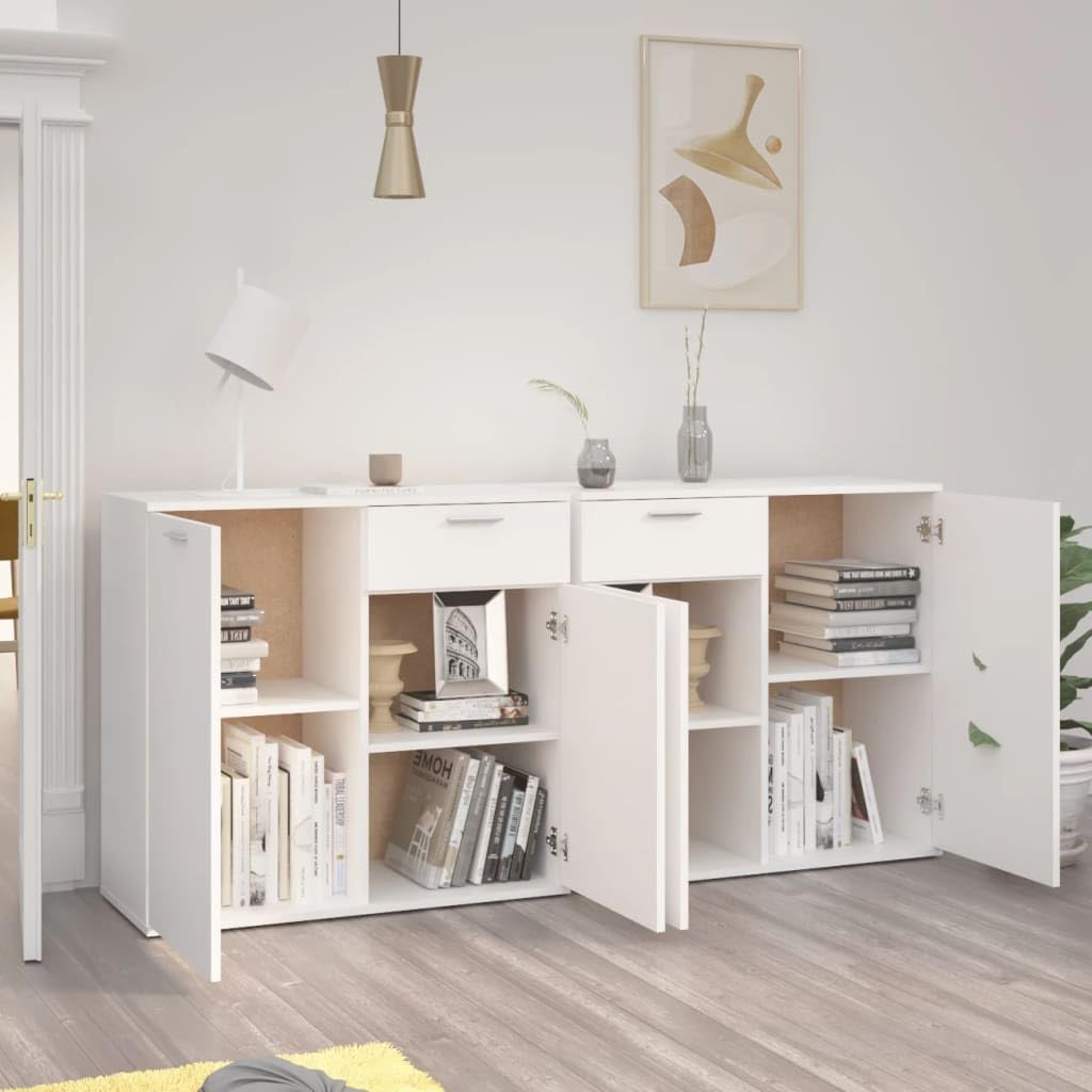 Générique Buffet Blanc 160x36x75 cm Bois d'ingénierie,Meubles,Armoires & Meubles de Rangement,Buffets & bahuts,Blanc,58.8 KG,3074927