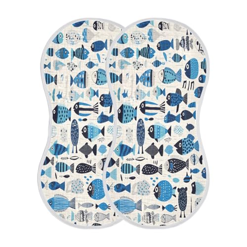 Kigai Cute Fish Baby Burp Cloths Extra Soft and Absorbent Burping Rags Cotton Burping Clothes Baby Washcloths for Newborn Boys Girls - 1 Pack