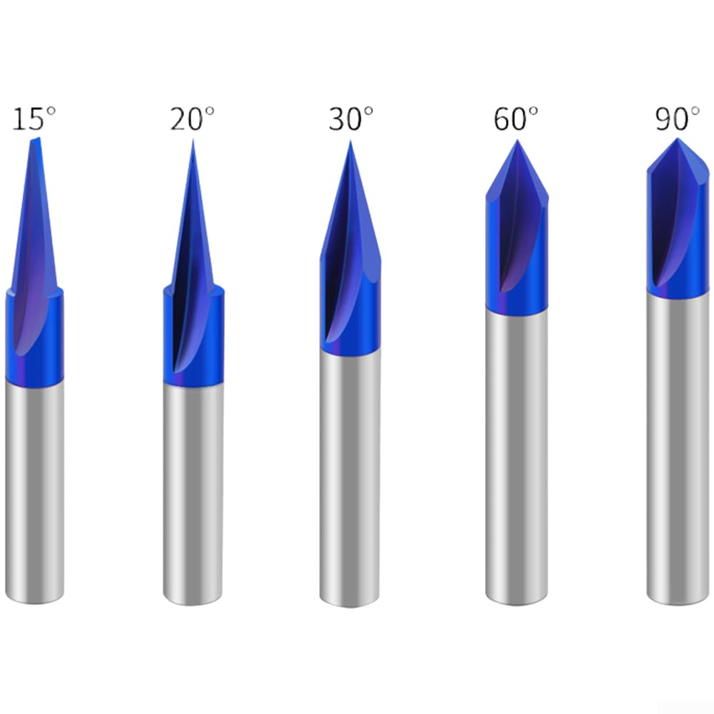 Set 5 per punte V-Groove Carburo 1/4 Pollice Set 5 per punte