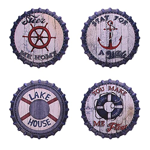 PeuPlier-DYH Absorbent Drink Coasters Ceramic Coasters for Drinks Beer Style 4 Pcs Set with Super Absorbent-Water and Heat-Resistant, Round Drink Coasters 4.25 inches