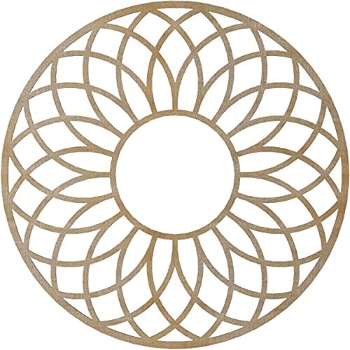 Image of Ekena Millwork 36 inchOD x 12 1 /4 inchID x 3 /8 inchT Cannes Wood Fretwork Pierced Ceiling Medallion, Hickory