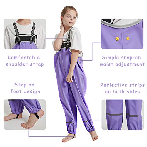 Image of Kids Unisex Rain Pants, Green, Size 2-9 Years