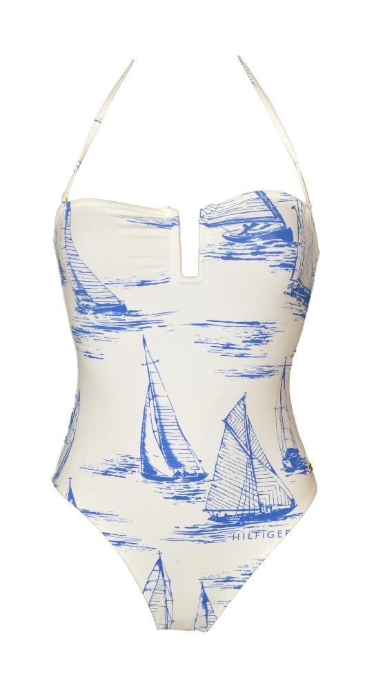 Tommy Hilfiger Damski strój kąpielowy jednoczęściowy strój kąpielowy na plażę lub basen z odpinanym paskiem na szyję XW0XW02982