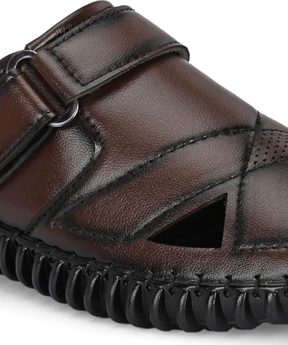 Image of KASTAVA KS 102X Comfortable Premium Synthetic Casual Sandals | Adjust Velcro Closure | Lightweight Everyday Wear Sandals for Men