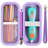 GWCASE Case Compatible with 3Doodler Start+ Essentials 3D Printing Pen for Kids, Travel Organizer Carryer for Filament Refill Packs, Micro-USB Charger (Box Only)-Purple