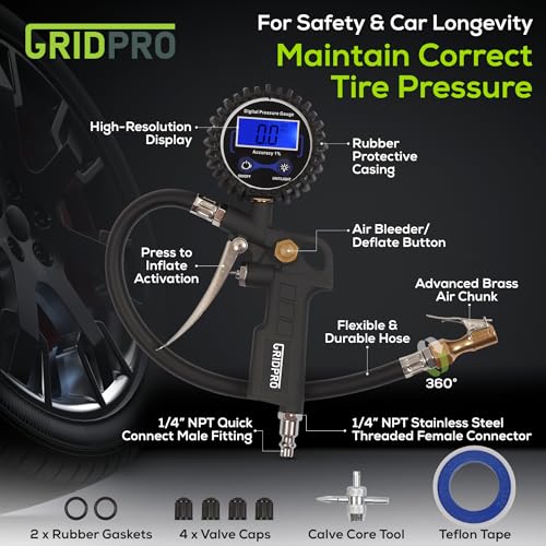 Digital-Tire-Pressure-Gauge-with-inflator-250-PSI-Air-Chuck-and-Compressor-250-PSI-Heavy-Duty-Quick-Connector-Coupler-manometro-de-neumaticos-Gifts-for-dad-Gifts-for-him