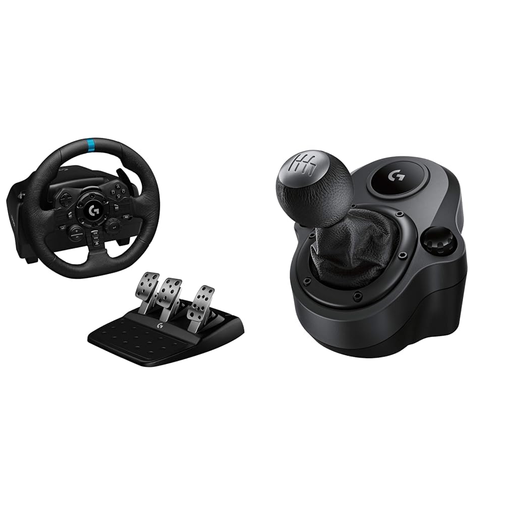 Kit Volante Logitech G923 para PS5, PS4 e PC + Câmbio Logitech G