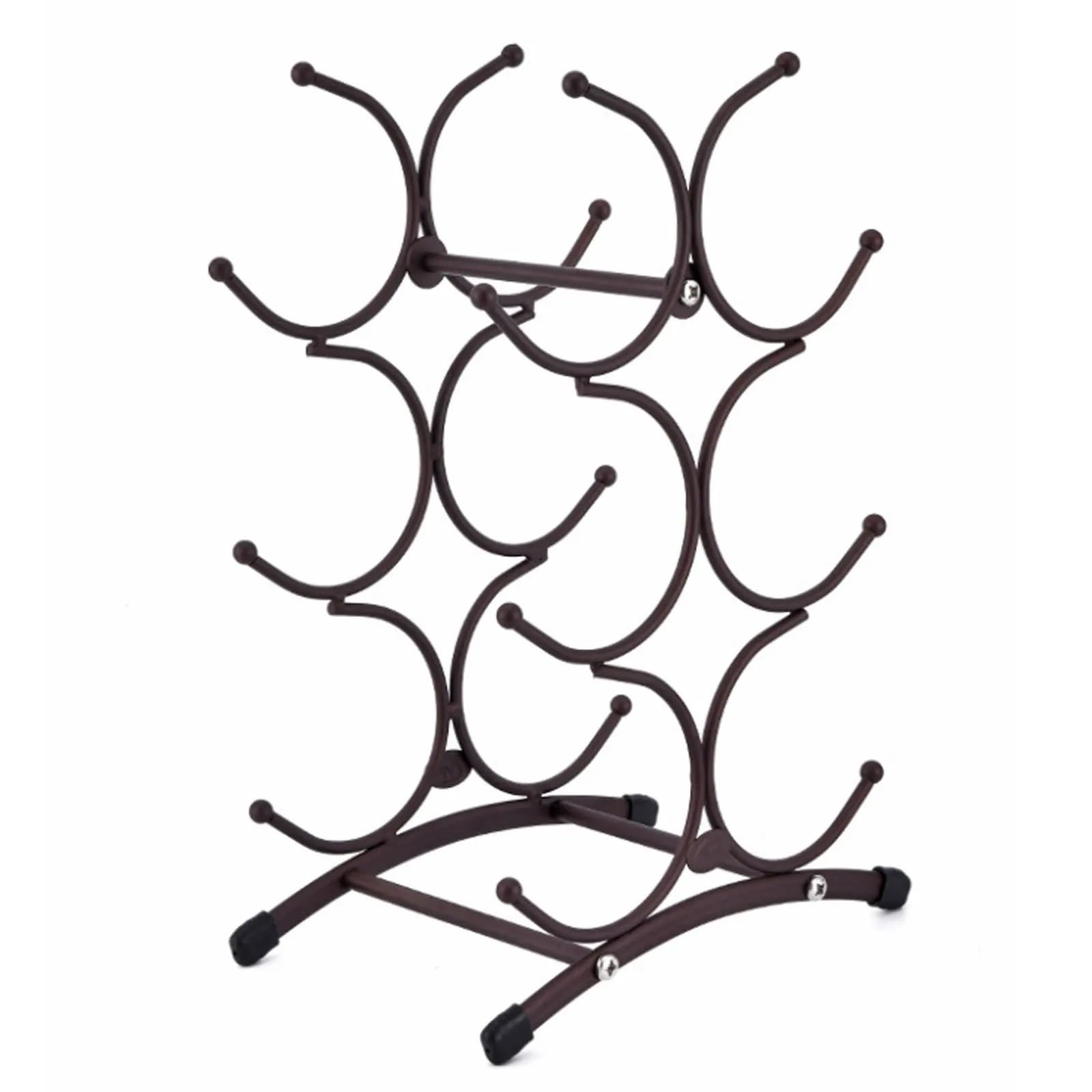 weinregal Modernes tragbares Weinregal aus Metall, Weinflaschenaufbewahrung, Aufbewahrungsständer, Stativ, Tisch-Weinregal, 6 Flaschen, Weinhalter, Display(Wooden)
