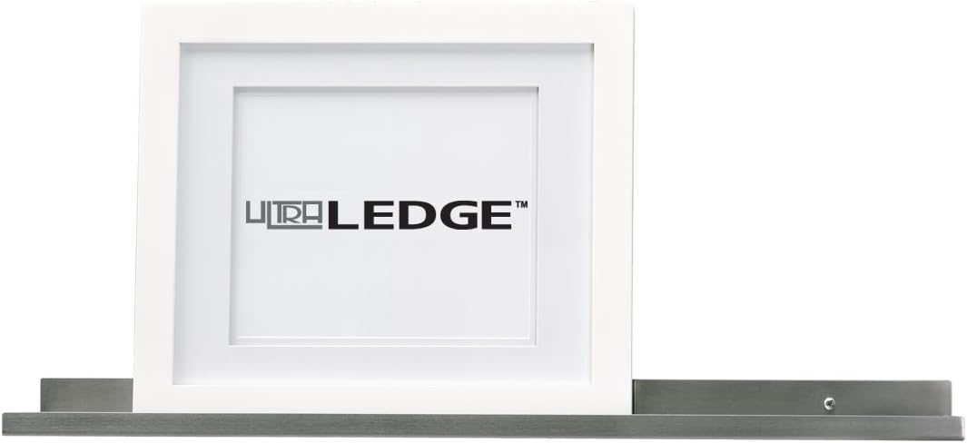 5'/60" Art Display/Picture Ledge/Floating Shelf, Metal, Modern (3.5" deep, Stainless Steel)
