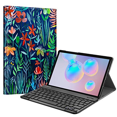 Fintie Keyboard Case for Samsung Galaxy Tab S6 10.5" 2019 (Model SM-T860/T865/T867), [Supports S Pen Wireless Charging] Slim Cover w/Detachable Wireless Bluetooth Keyboard, Jungle Night
