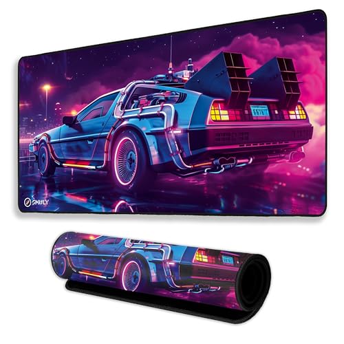 Image of Retro Car Mouse Pad 18x36 Inch 3mm Extended Gaming Desk Mat with Anti-Slip Rubber Base Mousepad for Smooth Surface Desk pad for PC & Laptop Use Waterproof & Stiched (Multicolour) Deskpad