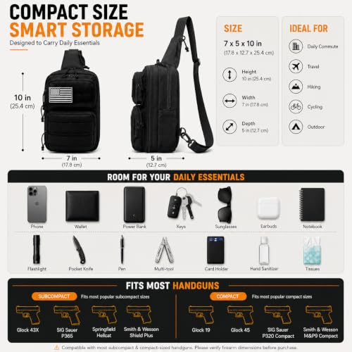 Wotony RFID Blocking Tactical Crossbody Bag