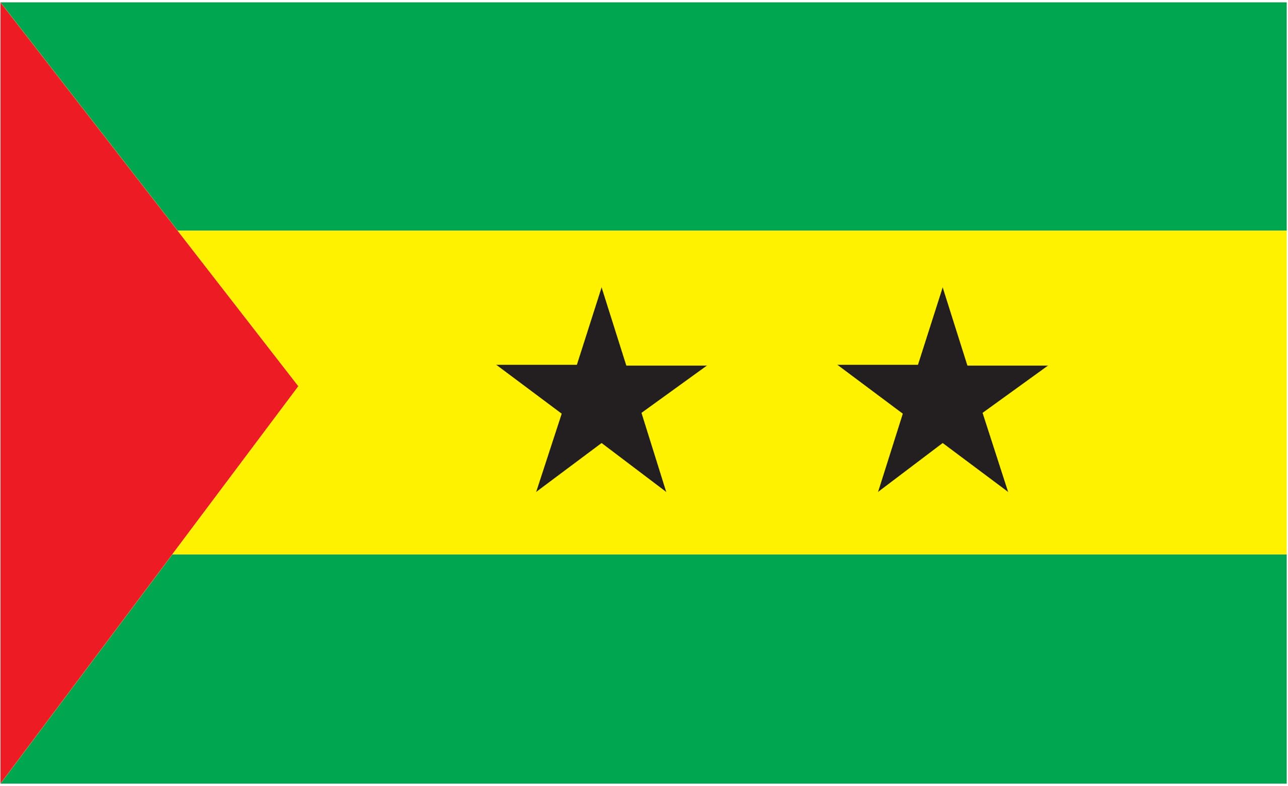 Drapeau Sao Tomé-et-Principe ultra résistant pour mât et bateau 90x60