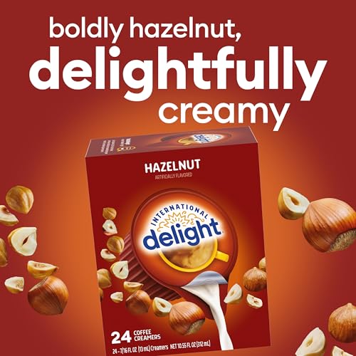 Image of International Delight Coffee Creamer Singles, Hazelnut, 24 Count, Pack of 6