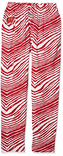 NCAA Wisconsin Badgers Men's Zebra Pant, Red/White, Large