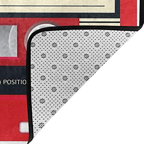 Tapete antideslizante rojo Cassette Tape de 91x61 cm miniatura 3
