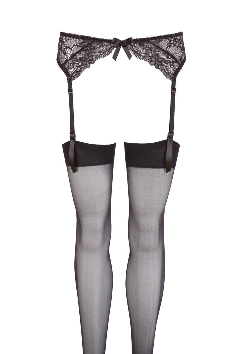 Cottelli Collection Medium/Large Black Lace Stocking Suspender Belt