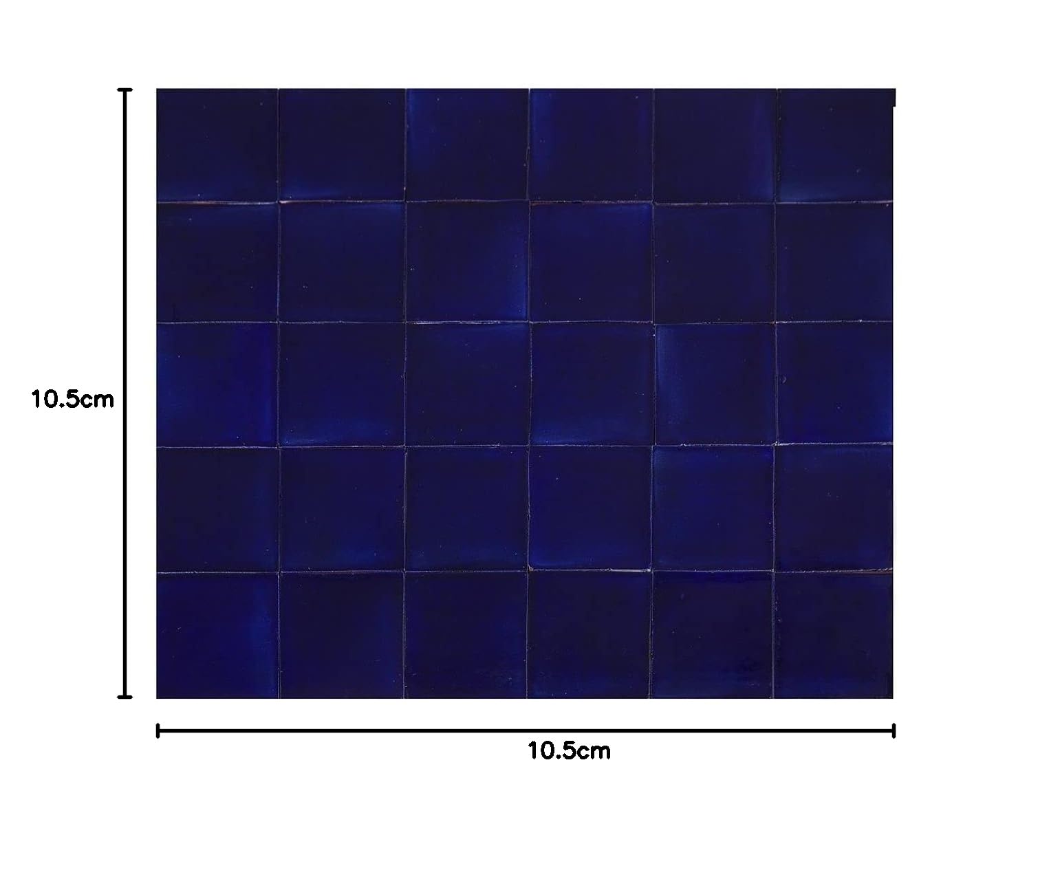 Cerames Azulejos azules mexicanos monocolor Azul Brillante - azulejos de mosaico, azulejos ceramica monocromáticos para cocina, baño, ducha | Un paquete de 90 baldosas azules ceramica 10,5x10,5 cm