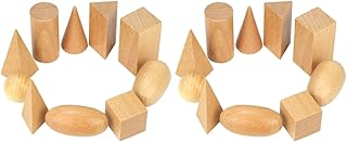 Toyvian Mini Sólidos Geométricos Mini Blocos 2 Conjuntos de Geométricas Geométricas de Madeira Blocos Sólidos de Madeira Mini Conjuntos de Blocos de ??o de Sólidos Geométricos