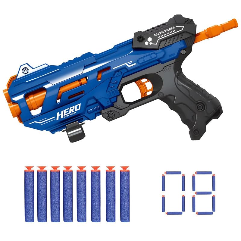 Kidoyz Blaze Storm Hot Fire Soft Bullet Gun Toy with 10 Safe Soft Foam Bullets, Fun Target Shooting Battle Fight Game for Kids Boys (Blaze Storm- Hot Fire)(SPVL_15)