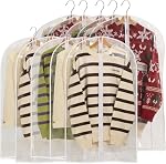 Garment Bags for Hanging Clothes, All Clear Garment Bag, Plastic Dustproof Suit Bag, Coat Protector Zippered Garment Covers for Closet Storage and Travel (5, 24"x40")