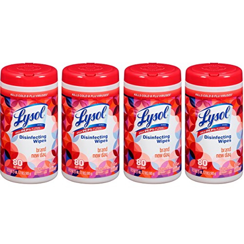 Lysol Disinfecting Wipes, Tropical Breeze Scent, Brand New Day, 4-Pack
