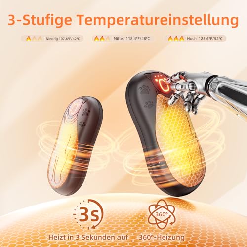 OUTJUT 12000mAh Magnetischer Handwärmer Elektrisch 2er-Pack, 360°-Wärme – Ansicht 2