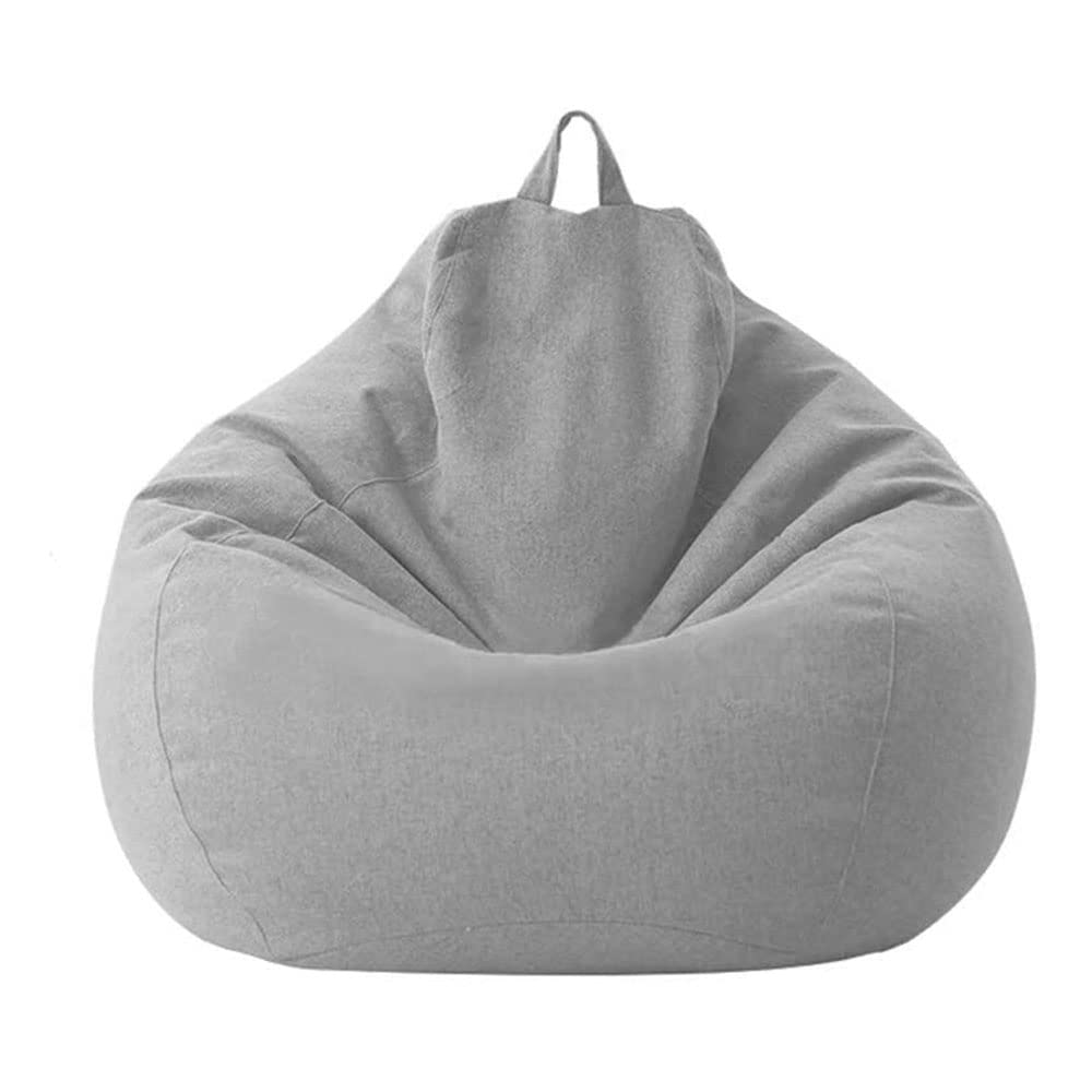 Fodera Per Pouf Sacco Highdi 90x100cm - Senza Riempimento, In Cotone E Lino Arancione - Per Camerette, Soggiorno E Balcone