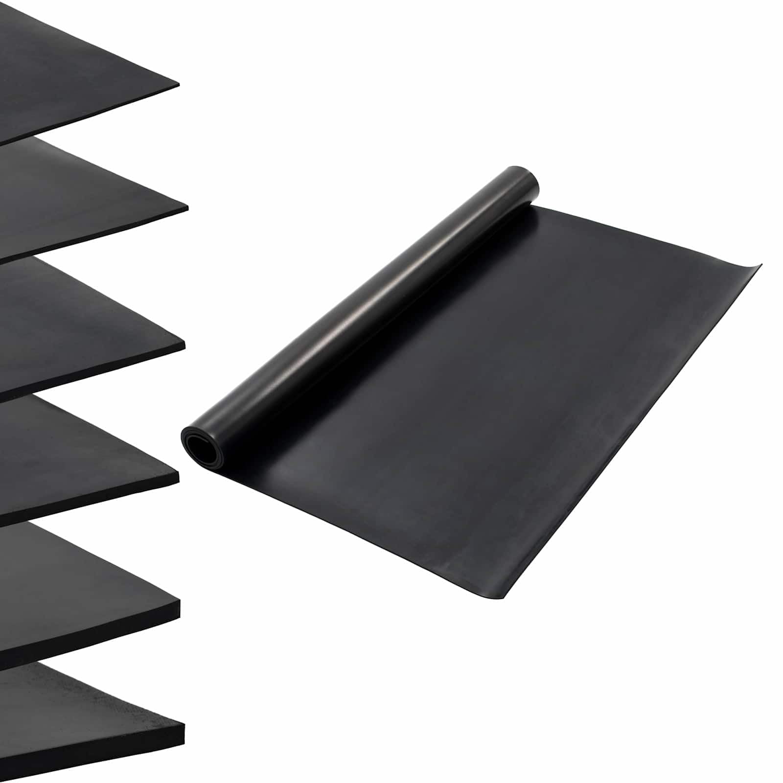 Alfombra moderna de goma negra de 2 x 2 m, diseño rectangular para exteriores, resistente para jardín, patio y entrada, fácil de limpiar y duradero