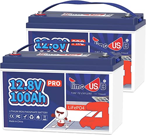 Timeusb 12V 100Ah LiFePO4 Batterie 2er-Pack