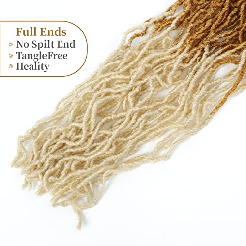 Ombre New Soft Faux Locs 36Inch 3 Tone Ombre Soft Locs Crochet Hair 6 Packs Goddess Locs Crochet Hair For Black Women Black/Brown/Blonde New Faux Locs Crochet Braid Hair (1B/27/613) #TOP5